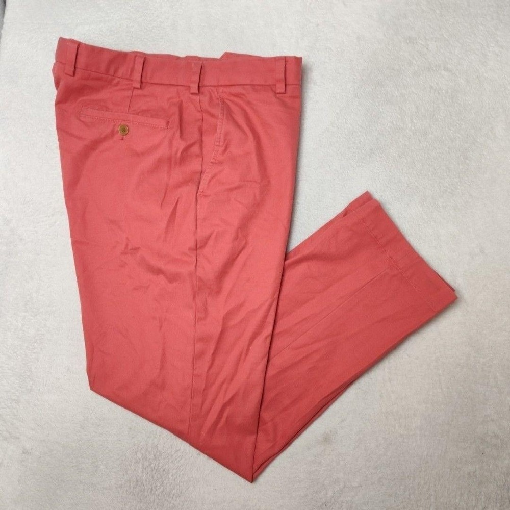 Brooks Brothers Pants Mens 36x30 Red Chino Slim Milano Cotton Stretch Tapered‎